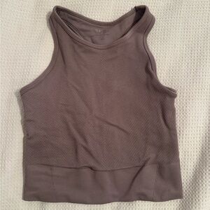 YPB Women's Ribbed High-Neck Sports Top - Mauve